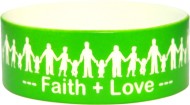 red with white text one inch colored bands