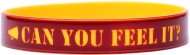 pink with white colored text custom silicone wrist bands
