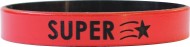 red with white colored text custom silicone wristbands
