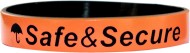 blue with white colored text custom silicone wristband