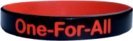 black with red colored text custom silicone wristband