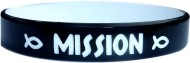 black with white colored text custom silicone bands